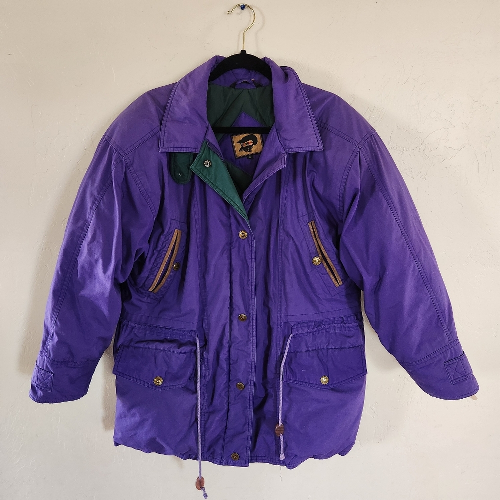 Vintage 80s 90s Purple Quilted Ski Coat